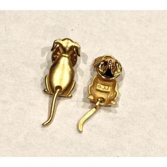 JJ JONETTE Pin Brooch Gold Cat Kitten Lovebirds Moon DOGS ARTICULATE TAIL LOT 3 - Picture 4 of 11